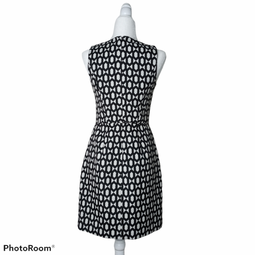 J. Crew Women Dress Size 2 Jacquard Black & White - Picture 3 of 9